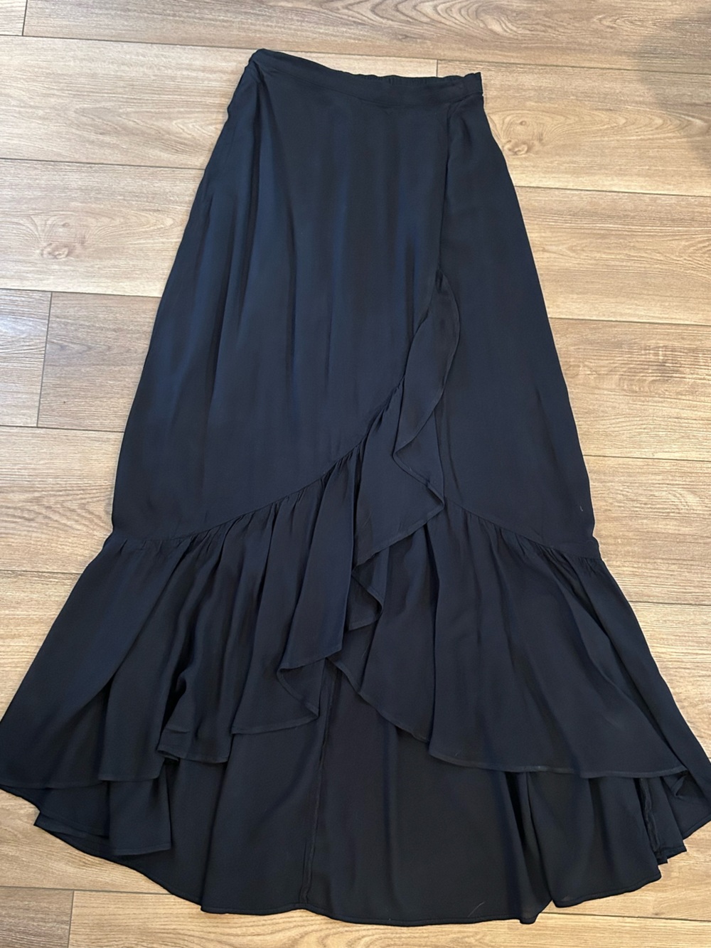 American Eagle S Petite Black High Low Ruffle Skirt Asymmetrical Boho